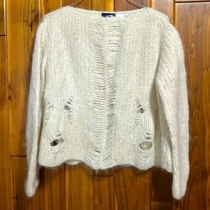 Rachel Comey distressed cream sweater size small
